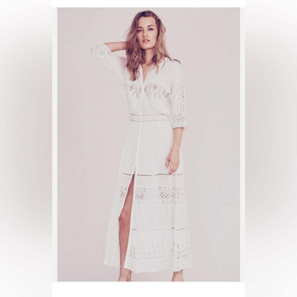 LoveShackFancy White Lace Maxi Dress